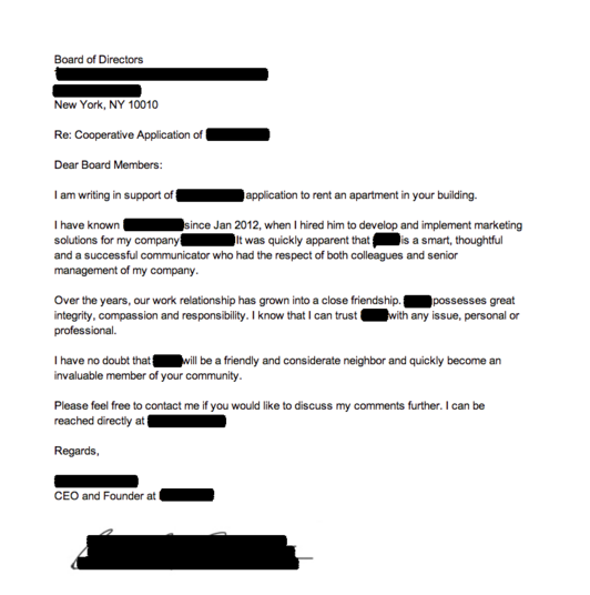 Ace your coop board application 14 successful reallife reference letters